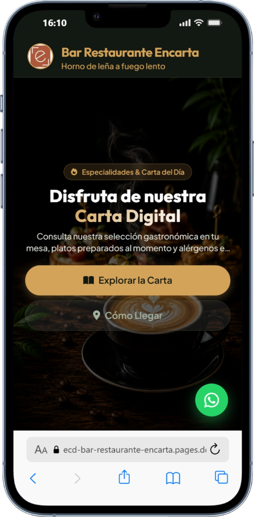 Ejemplo de Carta Digital - Portada y Especialidades