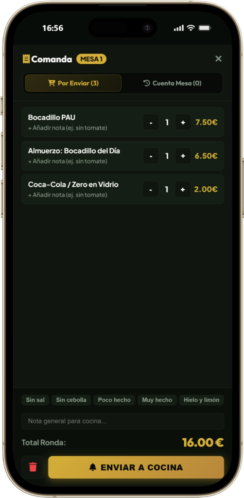 Comandero TPV para Camareros